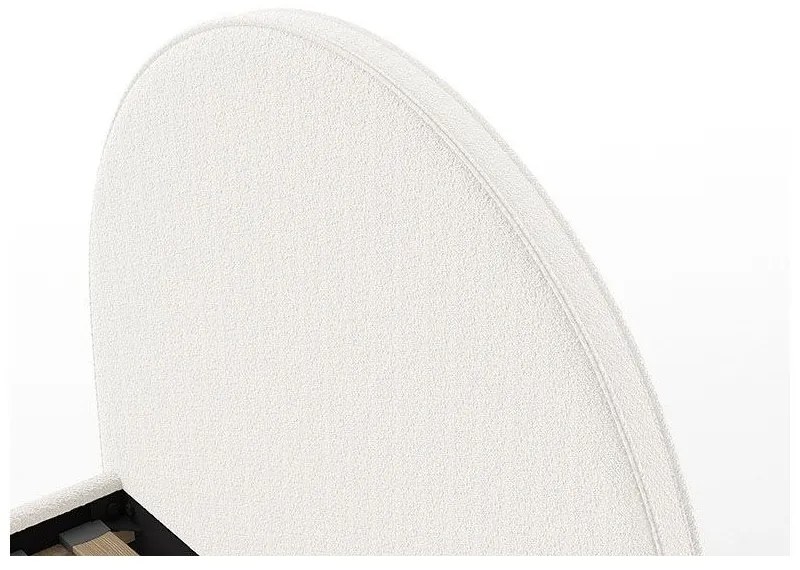 Białe tapicerowane łóżko jednoosobowe ze schowkiem i stelażem 90x200 cm Moon – Vipack