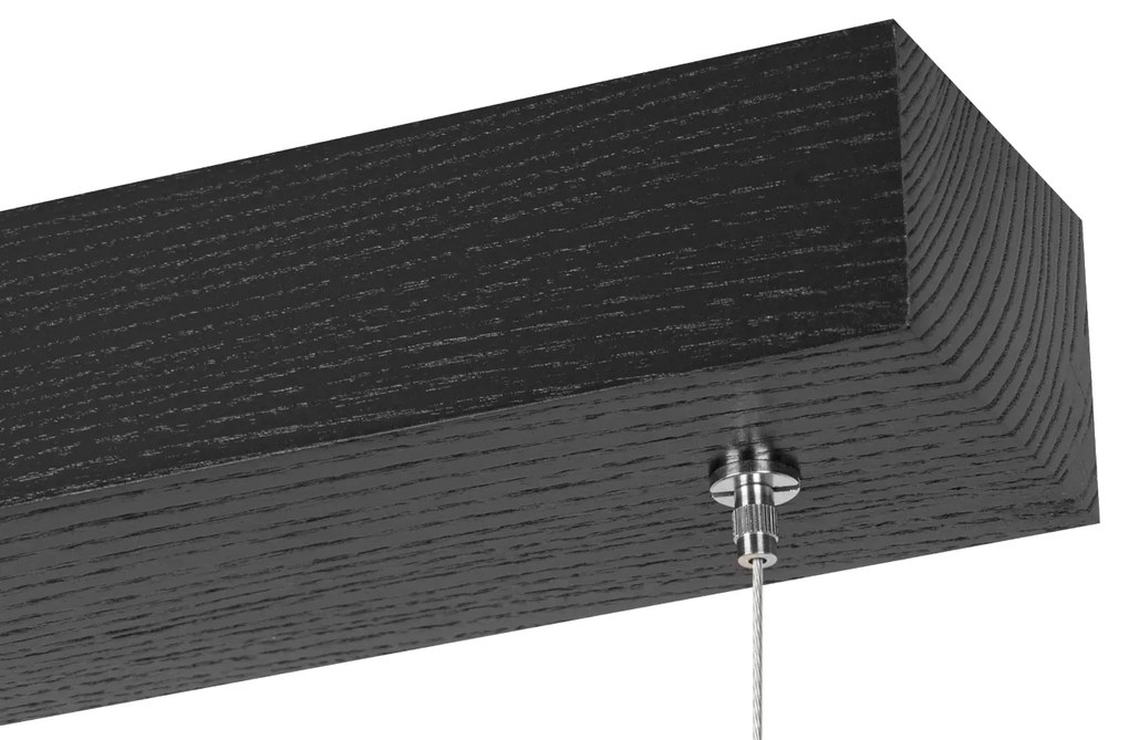 Czarna lampa wisząca LED 100 cm z drewna jesionowego L100KB-4K-SCHWARZ