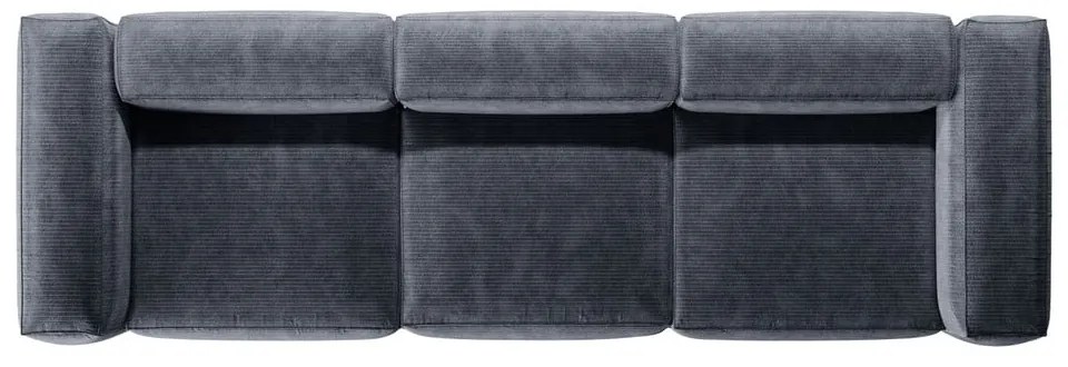 Szaroniebieska sztruksowa sofa 364 cm Bergamo – Cosmopolitan Design