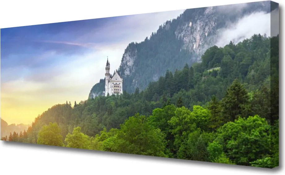 Obraz drukowany na płótnie Wschód Słońca w Zamglonych Szczytach