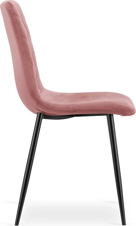 Różowe krzesło pikowane metalowe A1-T46