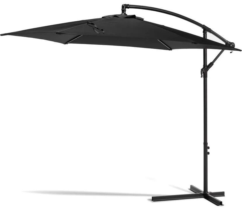 Czarny parasol ogrodowy bez podstawy Bonami Essentials Happy Sun, ø 300 cm