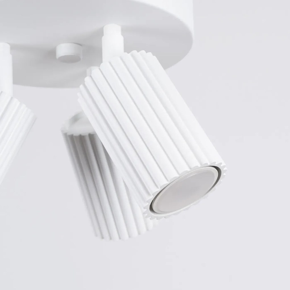 Plafon trzypunktowy KARBON 3P biały okrągły SOLLUX  LIGHTING