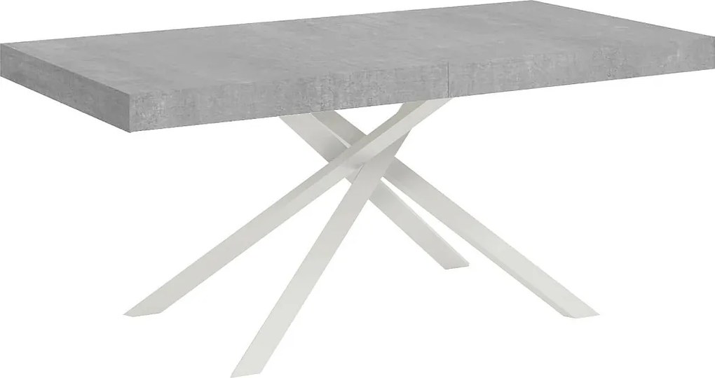 Stół rozkładany 200/304x90 cm Karida cementu nogi białe