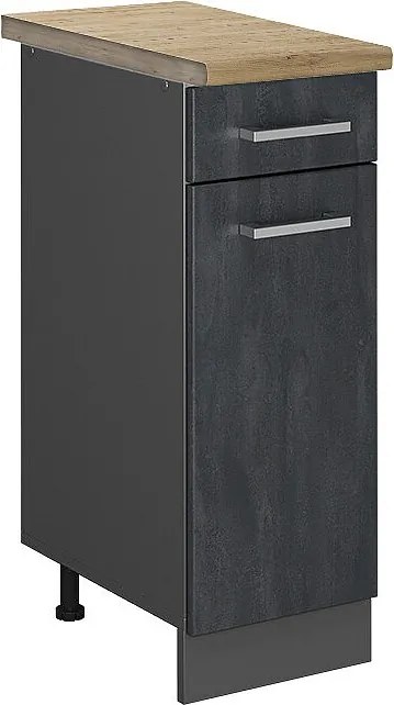 Szafka dolna do kuchni czarny beton 30x60x81.6 r-line