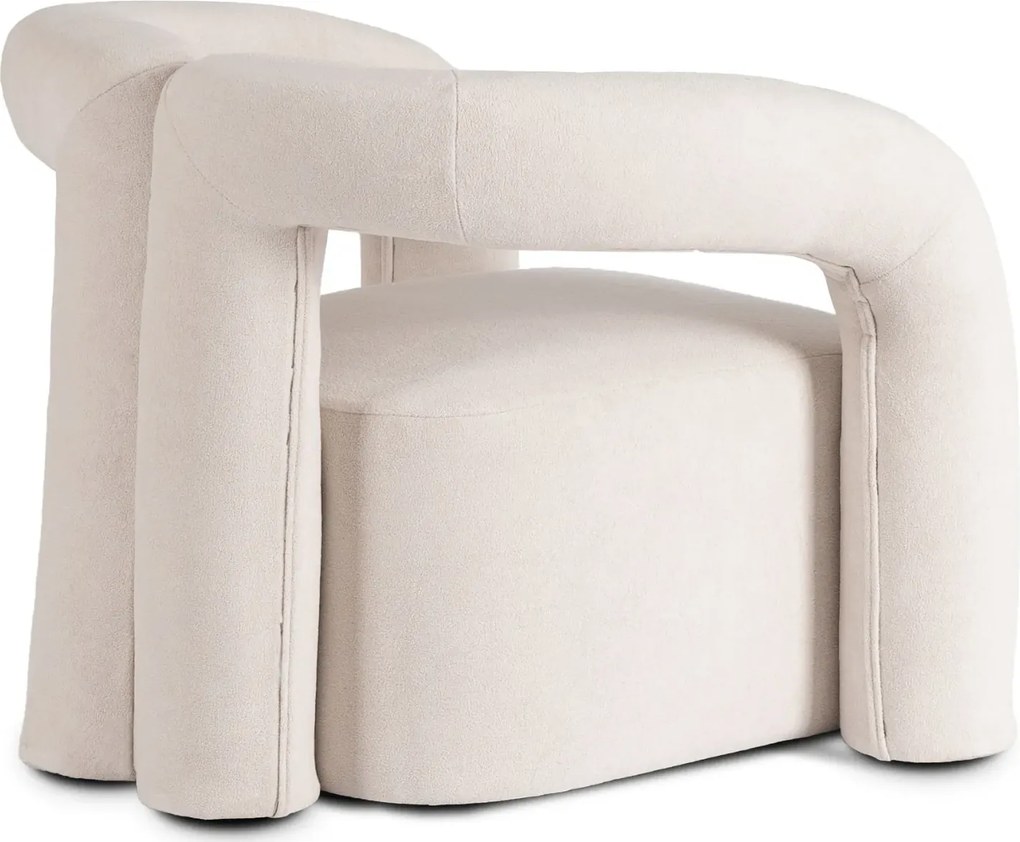 Kremowy fotel w stylu nowoczesnym F7-E05