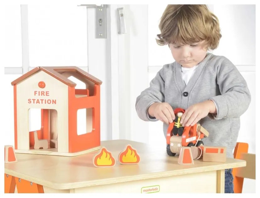 Mini remiza strażacka drewniany zestaw masterkidz