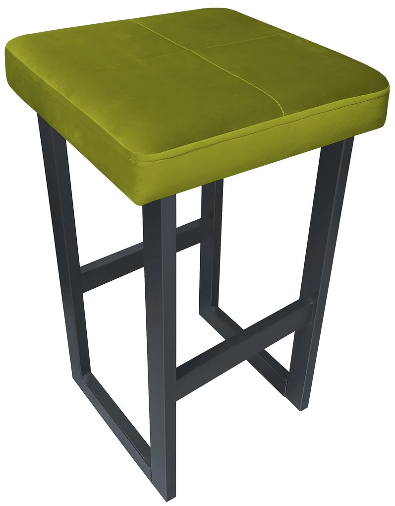 Hoker ALEX krzesło barowe tkanina Welur podstawa metalowa