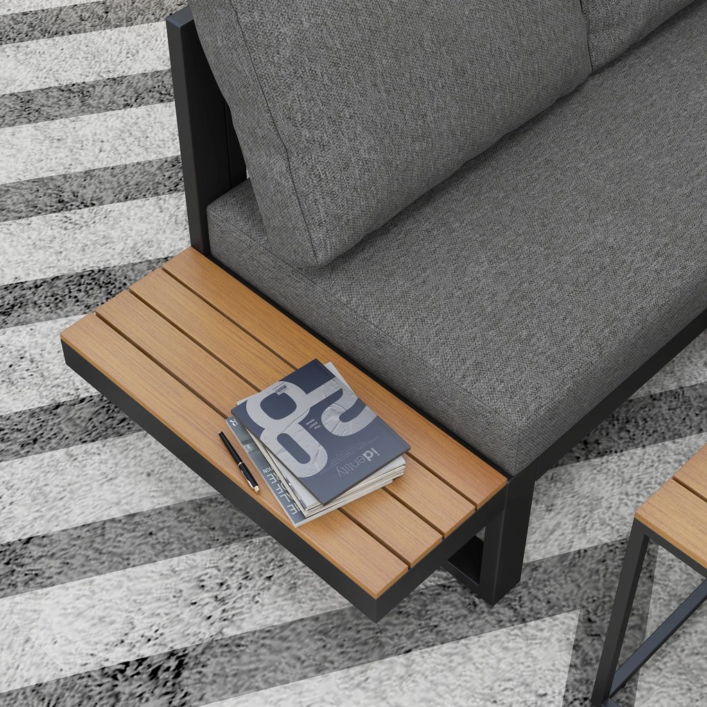 Outsunny Zestaw Mebli Ogrodowych 5-częściowy Szary | Aosom PL