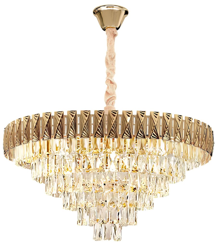 Lampa Wisząca z Kryształami G061-CP 80CM ZŁOTA