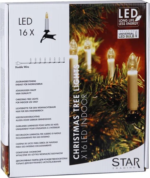 Efektowne lampki świąteczne 16 świec