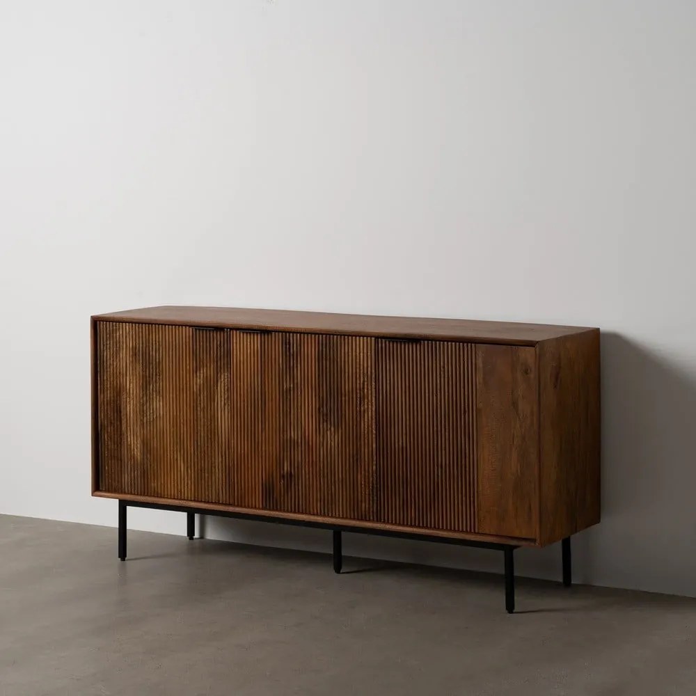 Brązowa komoda z litego drewna mango 160x78x40 cm Sagara – Ixia