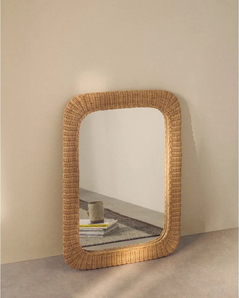 Lustro ścienne z rattanową ramą 58x79 cm Zilna – Kave Home