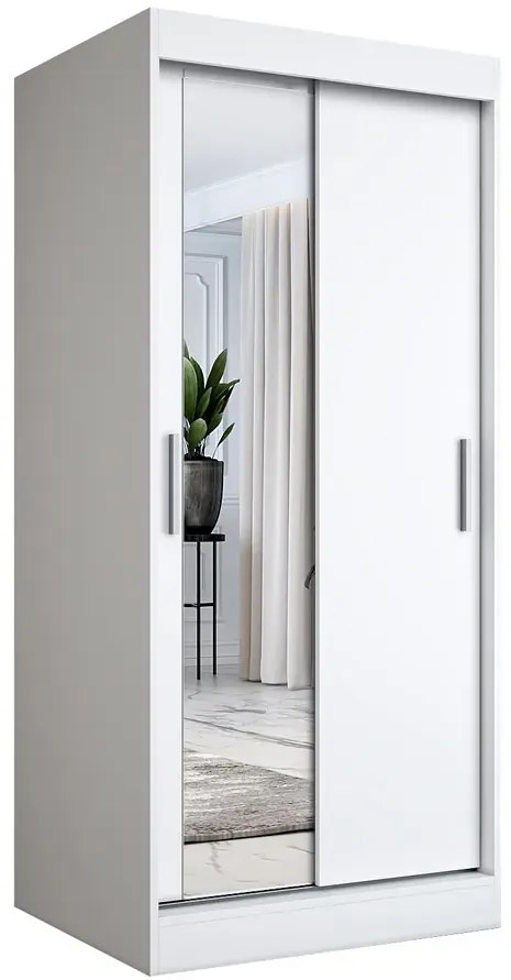 Biała szafa przesuwna z lustrem K9-H05