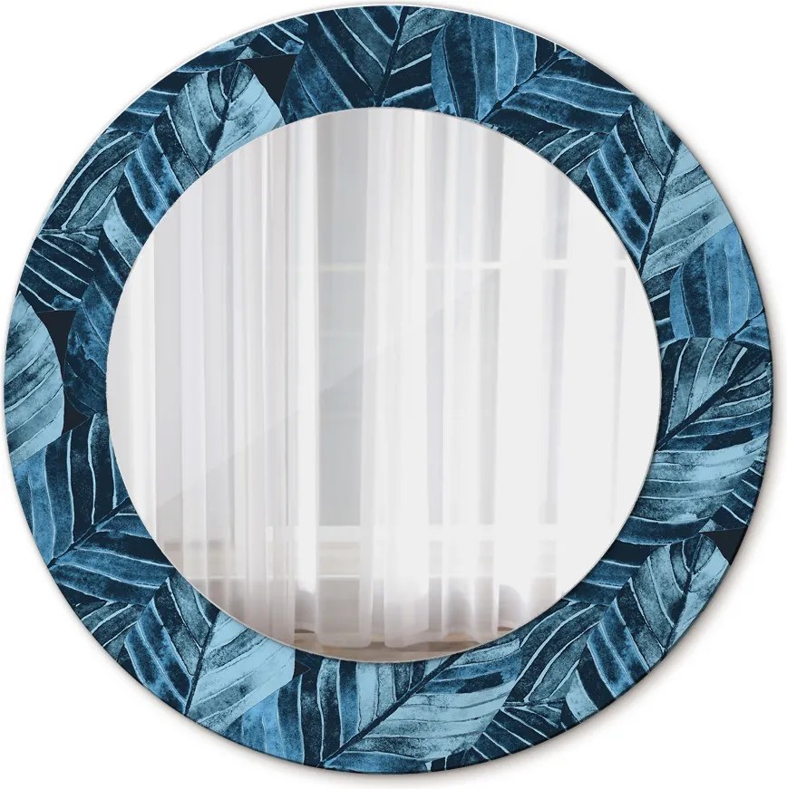 Lustro z nadrukiem okrągłe Liście dżungli