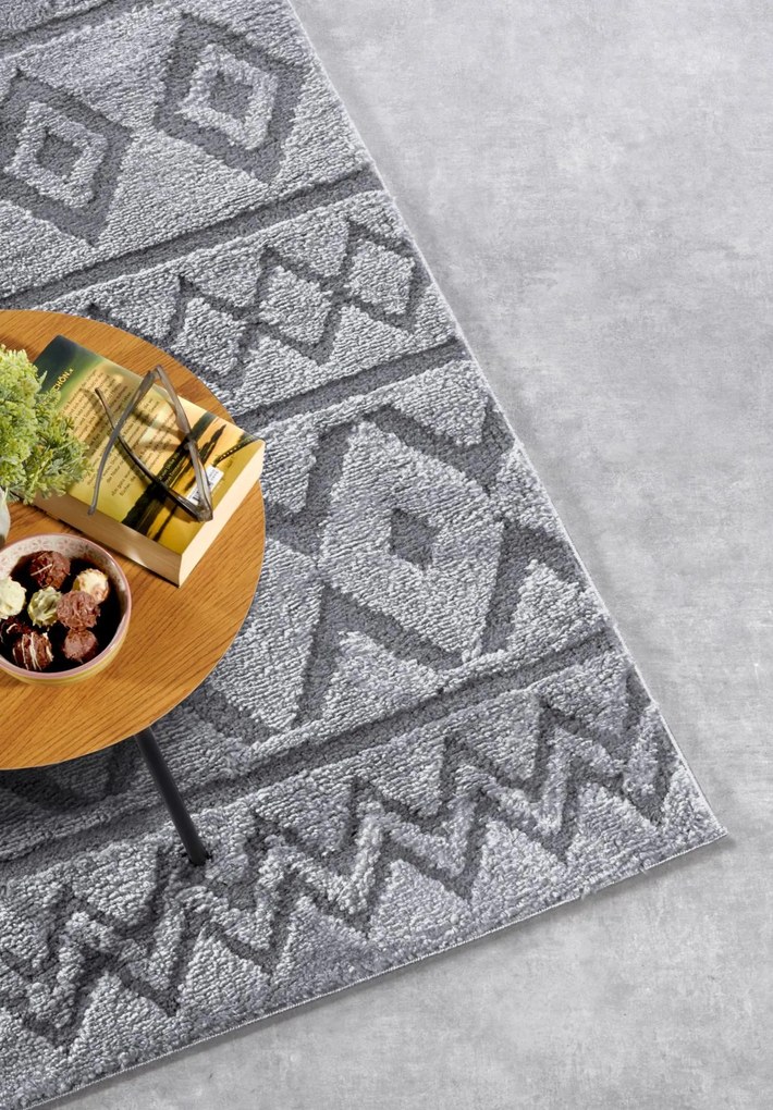 Dywan nowoczesny Gallery 3D Boho szary 200 cm x 280 cm