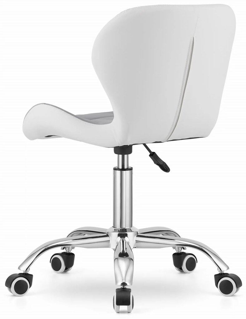 Krzesło biurowe AVOLA z ekoskóry, szaro-białe