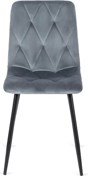 Zestaw Stół Kwadratowy Rozkładany MAX 80-160 cm Dąb Craft/Czarny i 6 Krzeseł ROBIN Szarych Welurowych