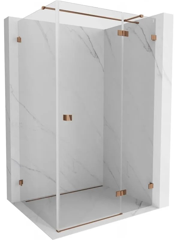 Mexen Lunar T kabina prysznicowa uchylna prawa 90 x 100 cm, transparent, różowe złoto - 834T-090-100-60-00-P