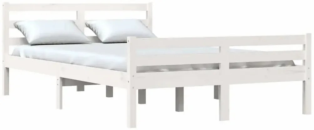 Podwójne białe drewniane łóżko 140x200 Z4-G72