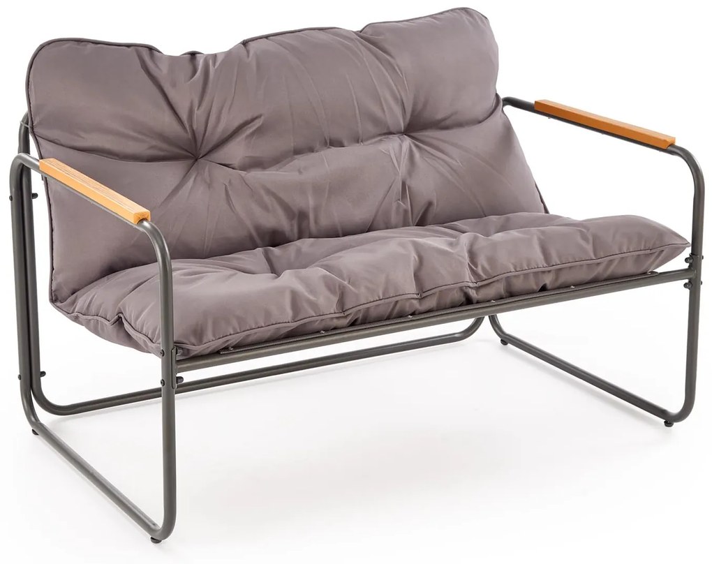 HUDSON Zestaw ogrodowy HUDSON sofa, 2 fotele, ława, popielaty nowoczesny