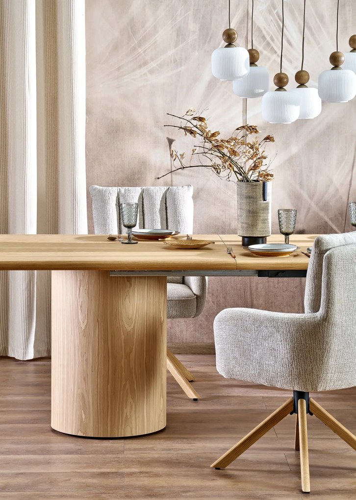 Rozkładany stół do jadalni Everest Halmar z naturalnym wykończeniem