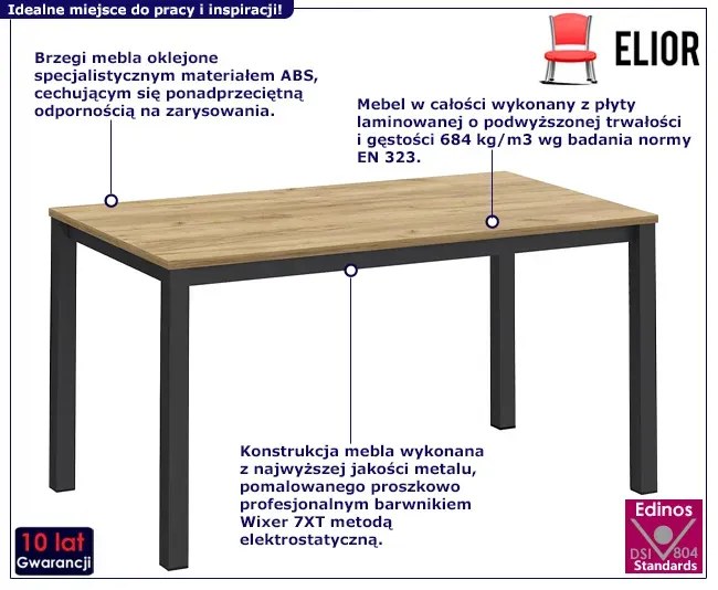 Długie biurko do pracy dąb craft Varax 9X