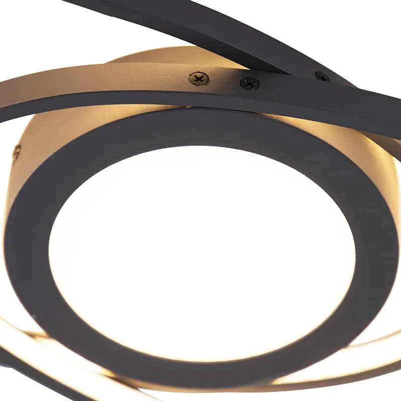 Designerska lampa sufitowa czarna w tym LED 3-stopniowy ściemniacz - AxyDesignerski Oswietlenie wewnetrzne