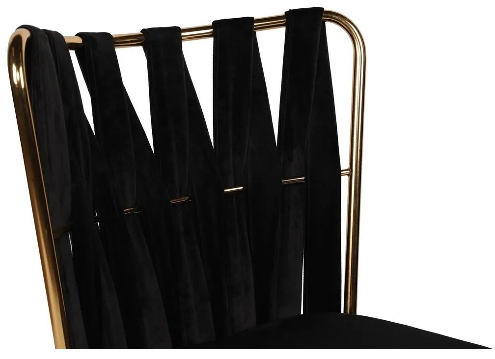 Zestaw krzeseł do jadalni Kusakli Black and Gold,2 szt., 2 szt.