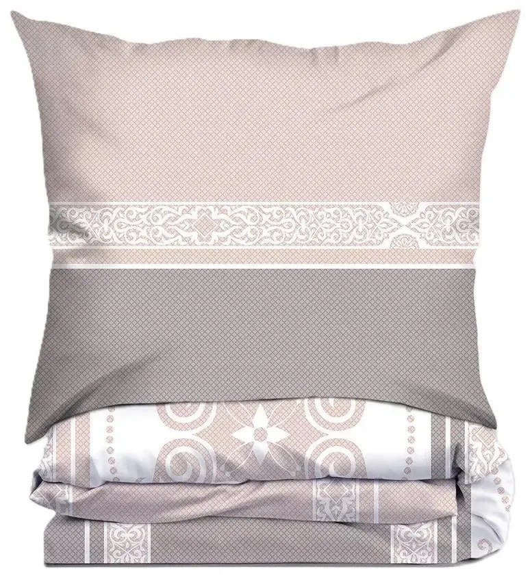 Pościel Bawełniana Greno Premium Versus 140x200 Beżowa GRENO