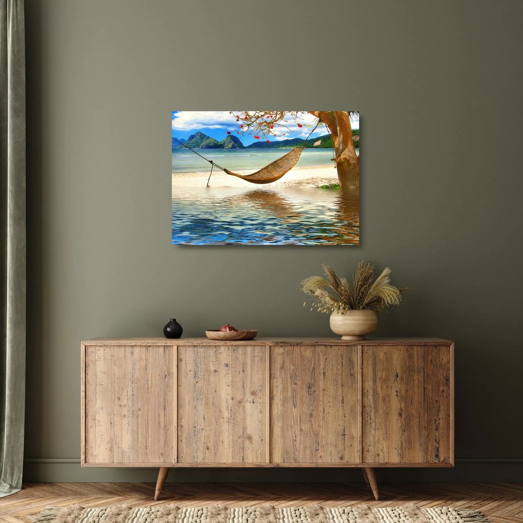 Obraz na szkle - Relaks na plaży (70x50 cm)