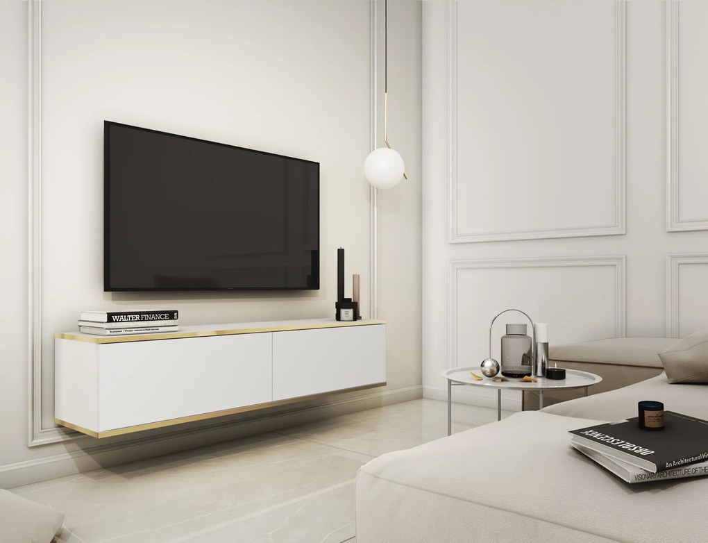 Wisząca szafka pod telewizor RTV135 w stylu glamour