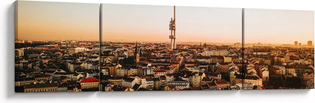 Obraz zachodu słońca nad Žižkov (170x50 cm)