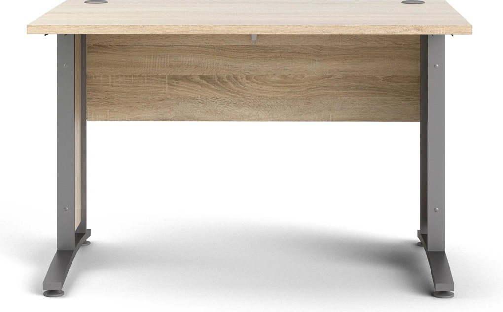 Biurko proste Prima dąb sonoma 120 szare nogi