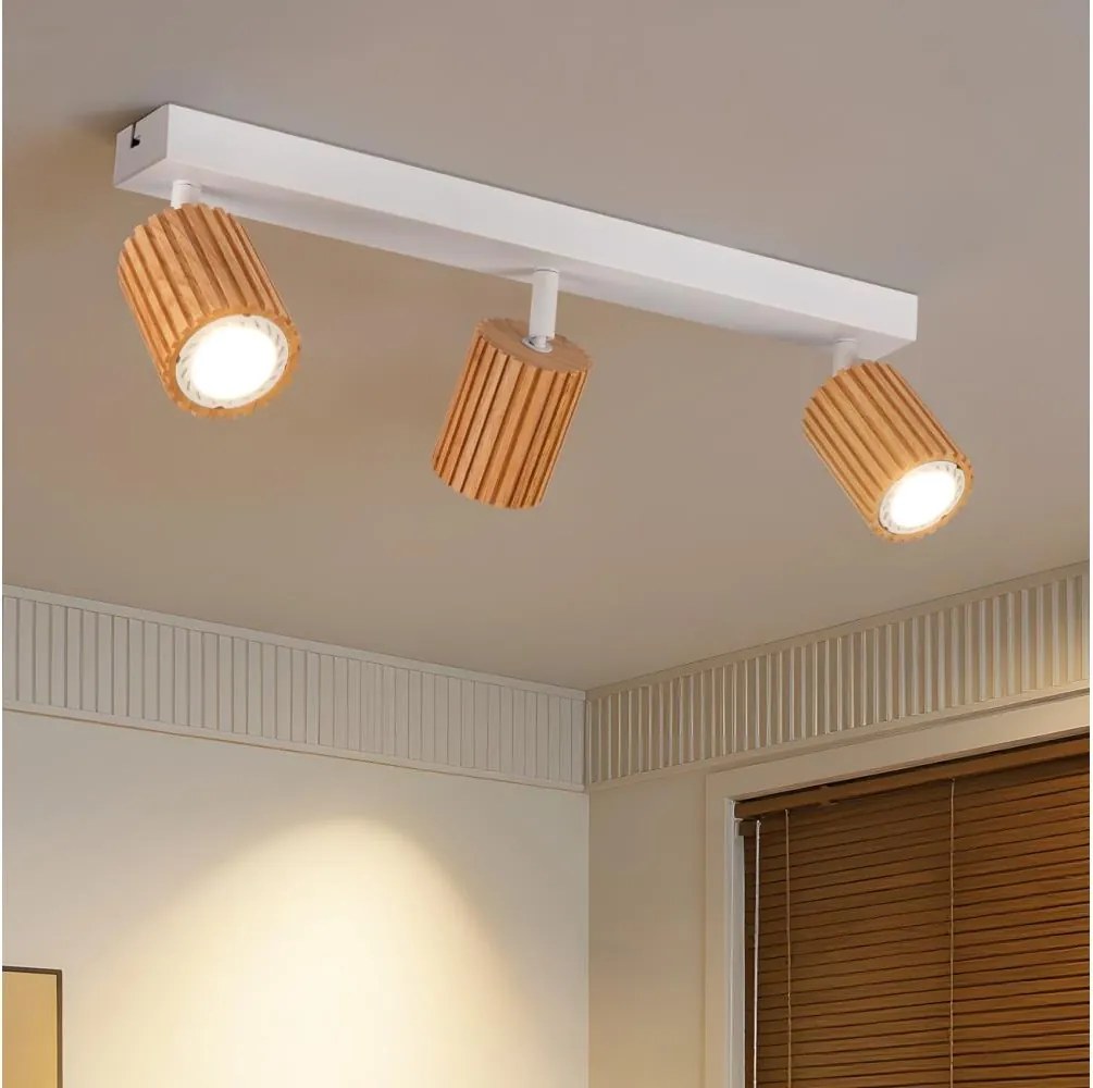 Brilagi - Oprawa punktowa MODERN WOOD 3xGU10/8W/230V drewno/biała