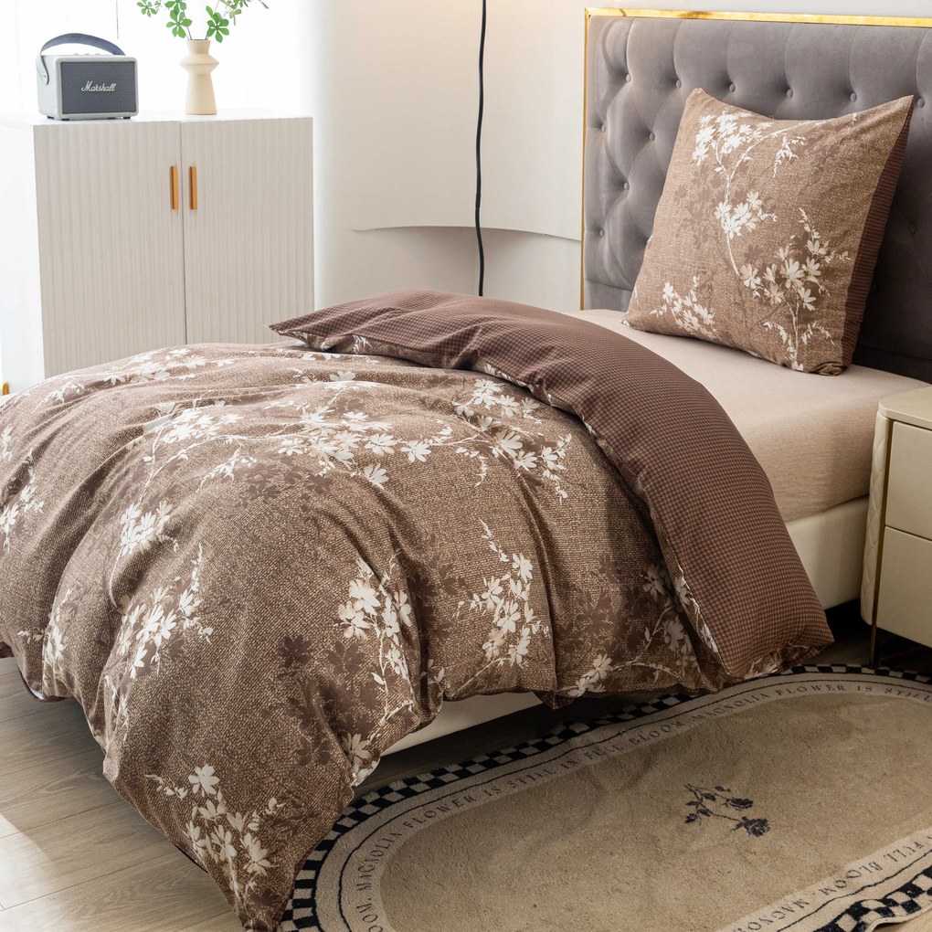 PrzytulneMieszkanie.pl PrzytulneMieszkanie.pl Pościel z mikroflanelu BRONIVA brązowe Rozmiar pościeli: 70 x 90 cm | 140 x 200 cm