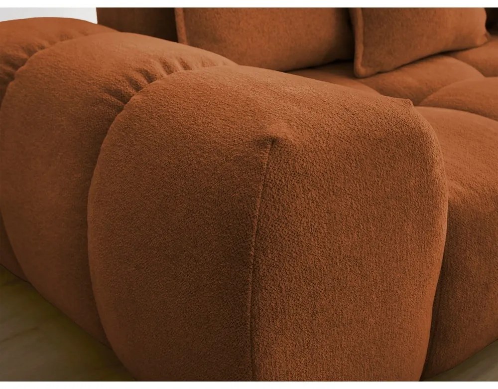 Sofa z tkaniny szenilowej w kolorze terakoty 278 cm Everest – Bobochic Paris