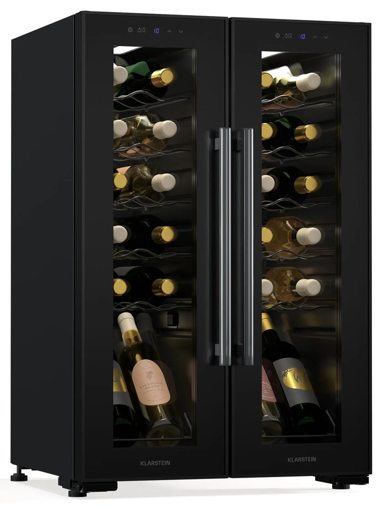 Klarstein Shiraz 49cm 24 Butelki Winiarka Dwustrefowa Czarny