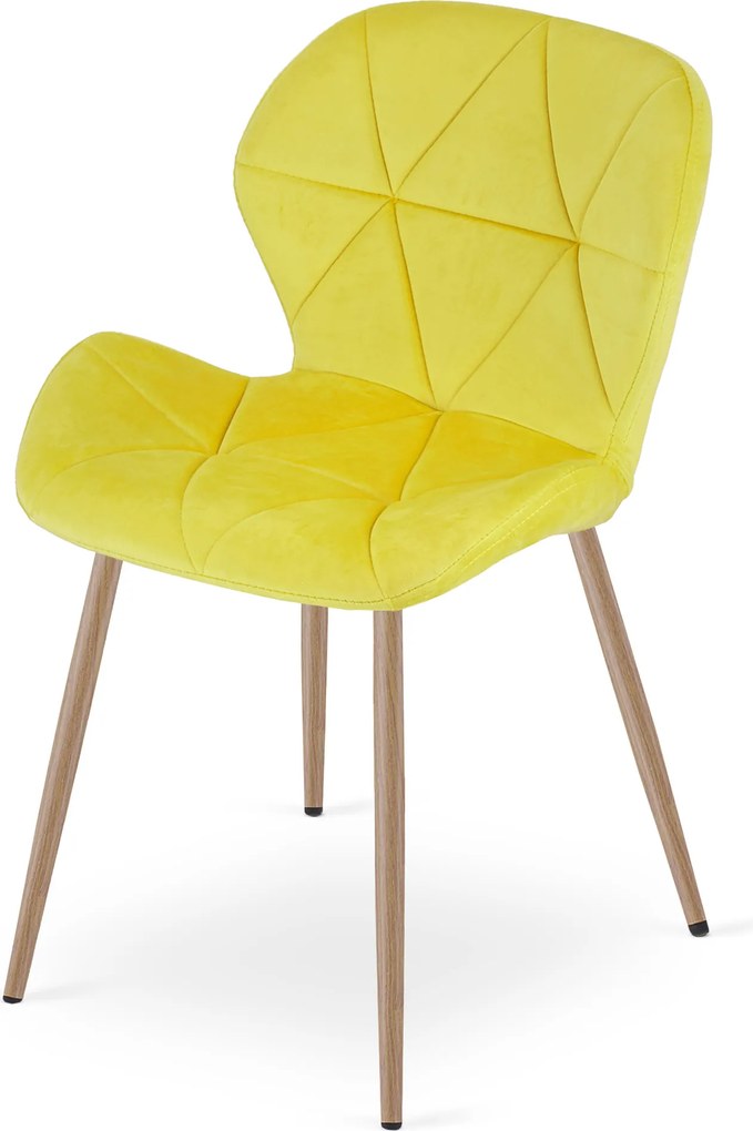 Krzesło do jadalni MANGO VELVET, żółte
