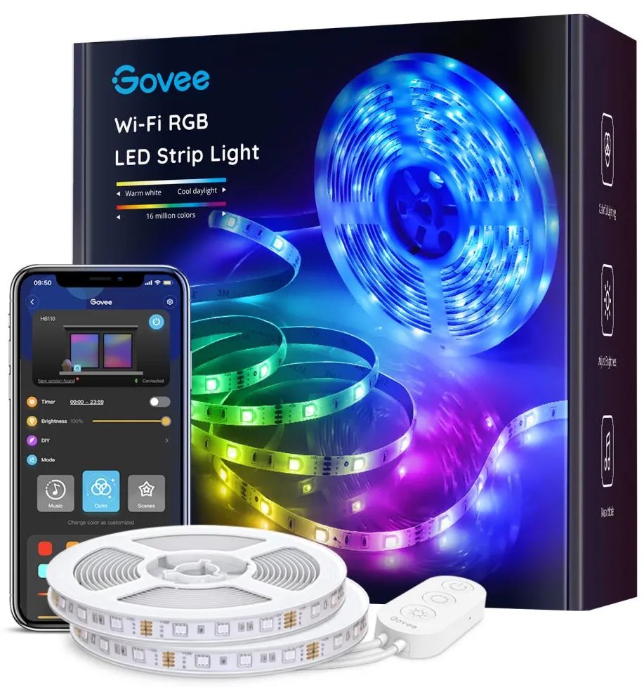 Govee - Ściemnialna taśma LED RGB SMART LED/36W/24V 10m Wi-Fi