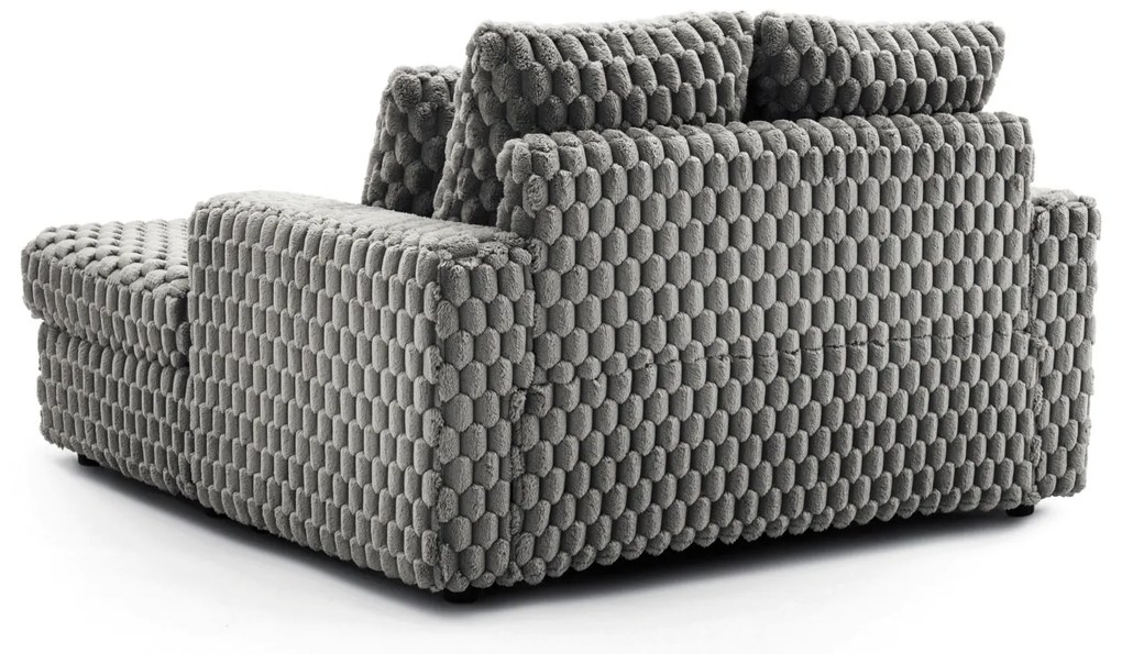 Fotel Wypoczynkowy Sofa KOBEL Szary Pluszowy Nowoczesny
