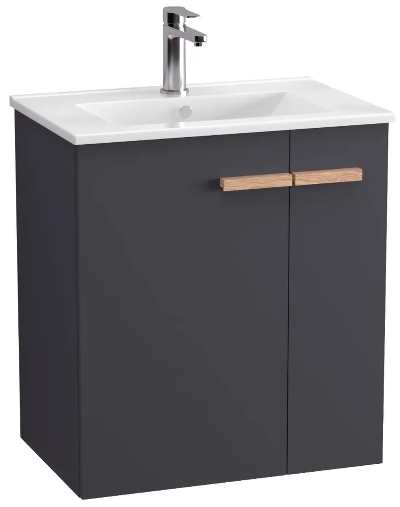 Szafka pod umywalkę L-WOOD 59 cm antracyt mat KROFAM