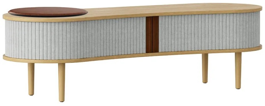 Szara szafka pod TV w dekorze dębu 140x40 cm Audacious – UMAGE