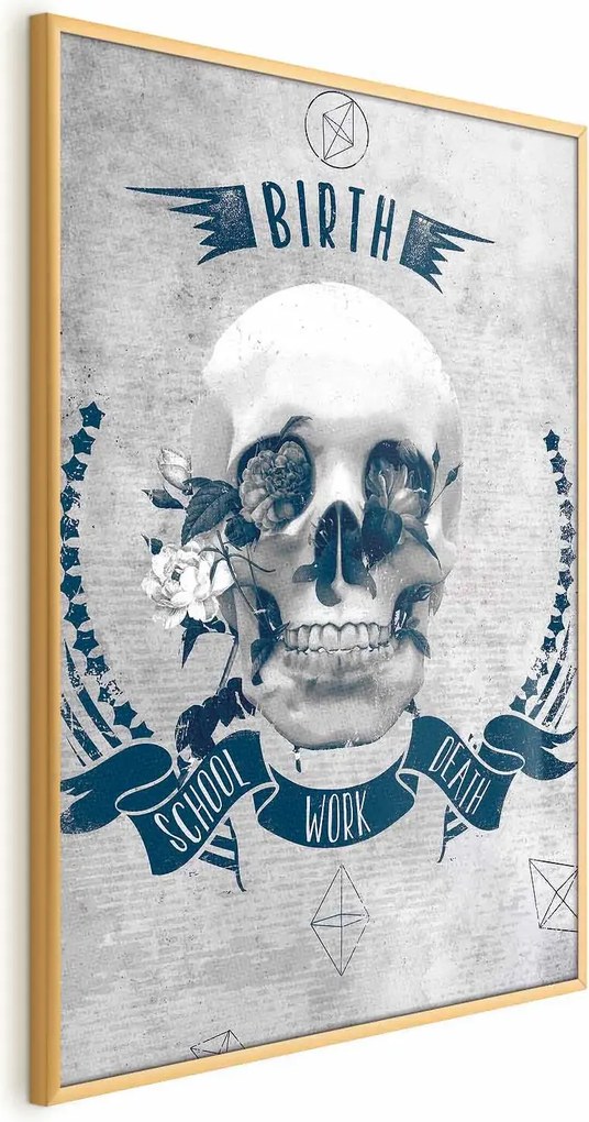 Plakat Life Is Brutal 60x90 cm z ramą złotą bez marginesu ARTGEIST B