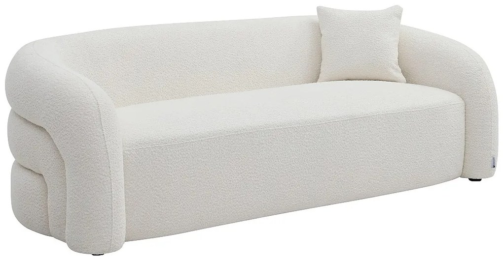 Kanapa 3-osobowa z białej tkaniny z bukli  LAPIOTA od Maison Céphy