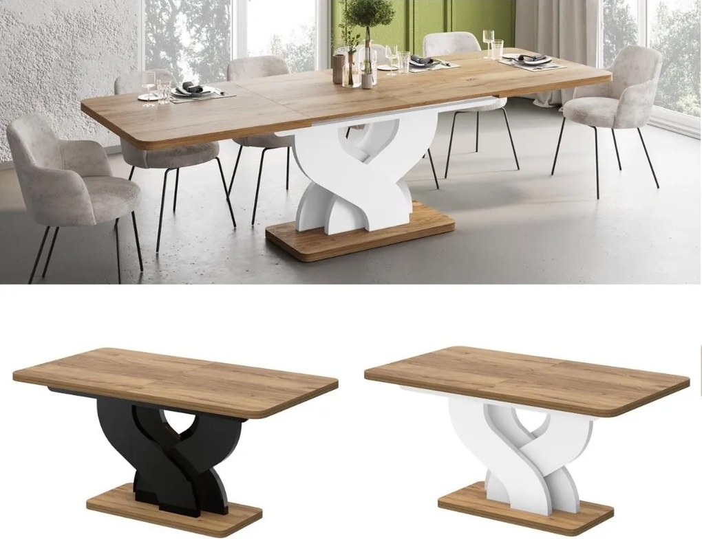 Rozkładany stół do jadalni Bellissima Hubertus dąb / połysk