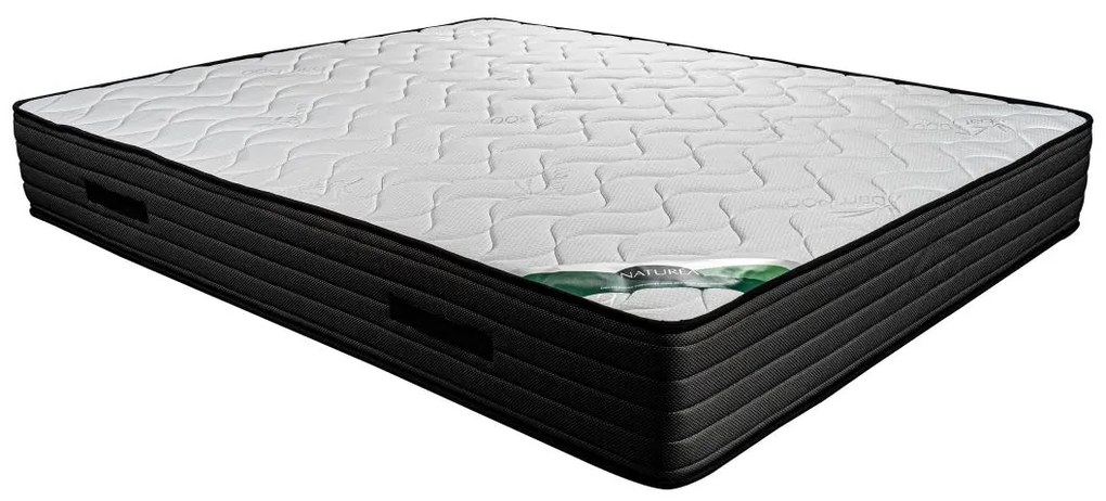 Materac piankowy 140 x 190 cm o grub. 25 cm z bambusowym pokrowcem - BERENDI marki NATUREA