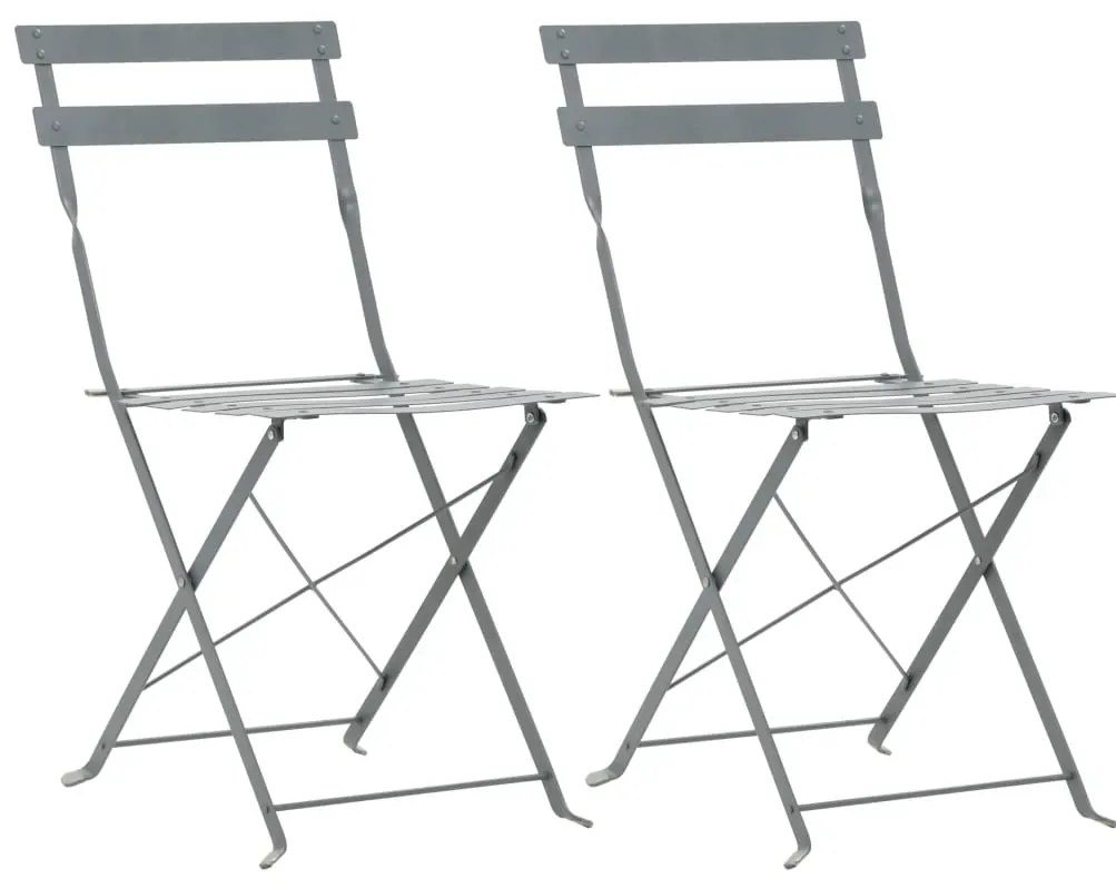 Zestaw szarych metalowych mebli ogrodowych L1-N04