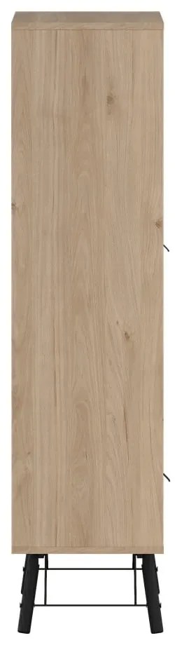 Witryna w dekorze dębu w naturalnym kolorze 102x162x40 cm Ry – Tvilum