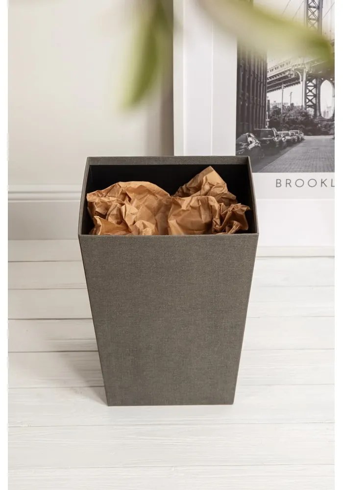 Szary biurowy kosz na śmieci Sofia Canvas Paper Laminate – Bigso